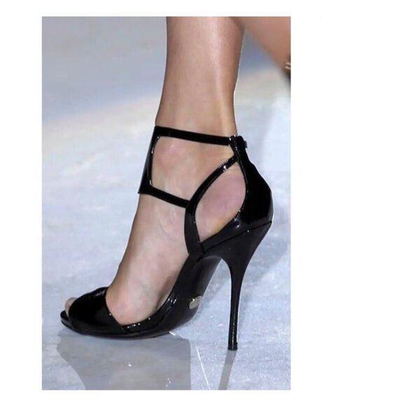 GUCCI VINTAGE SS08 BLACK SUEDE SANDALS SIZE 37.5 - Picture 1 of 9